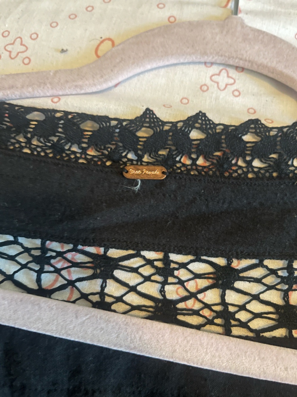 Free People Sweet Dreams Black Crochet Tie-Front Blouse - Picture 5 of 11